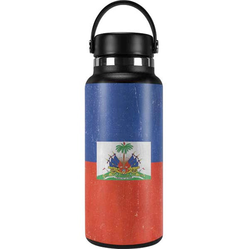 Haiti Flag Distressed Hydro Flask 32oz Wide Mouth Skin